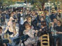 เต้นรำ PierreAuguste Renoir ที่ Le Moulin De La Galette ขนาดรูปภาพพิมพ์บนผ้าใบไอเดียของขวัญเครื่องตกแต่งฝาผนัง