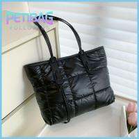 PETIBAG จุได้มาก ถุงสิริผ้า สีทึบทึบ สีดำสีดำ กระเป๋ามีมือจับด้านบน แฟชั่นสำหรับผู้หญิง ถุงช้อปปิ้งถุง ฤดูหนาวในฤดูหนาว