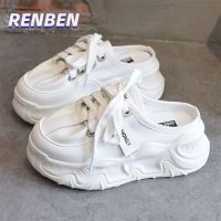 RENBEN ครึ่งรองเท้าแตะผู้หญิงทั้งหมดตรงกับใหม่หนา soled ขี้เกียจพ่อรองเท้าลําลองรองเท้าแตะ ins แจ๊กเก็ตอินเทรนด์ V725