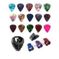 20 Packs Guitar Finger Picks Set Celluloid Guitar Picks Holder Thumb Finger Pick for Stringed Instruments Ukulele Bass Banjo