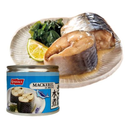 นิสซุย ปลาแมคเคอเรลในน้ำเกลือ ขนาด 190 กรัม - Nissui Mackerel in Brine GREENHOME ส่งทุกวัน