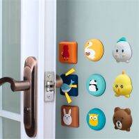 2PCS Wall Protector Door Handle Bumper Guard Stopper Anti-slip Sticker Self Adhesive Rubber Cute Animal Door Crash Pad Stops Door Hardware Locks