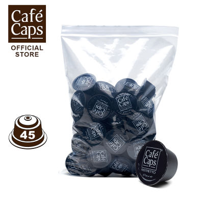 Cafecaps - Coffee Dolce Gusto Ristretto กาแฟแคปซูล ดอลเช่ กุสโต้ (1 ถุง X45 แคปซูล) - Dolce Gusto Coffee capsule compatible แคปซูลกาแฟที่เข้ากันได้. กาแฟสไตล์อิตาเลียนทั่วไป ส่วนผสมของโรบัสต้าและอาราบิก้า แคปซูลกาแฟใช้ได้กับเครื่อง Dolce Gusto เท่านั้น