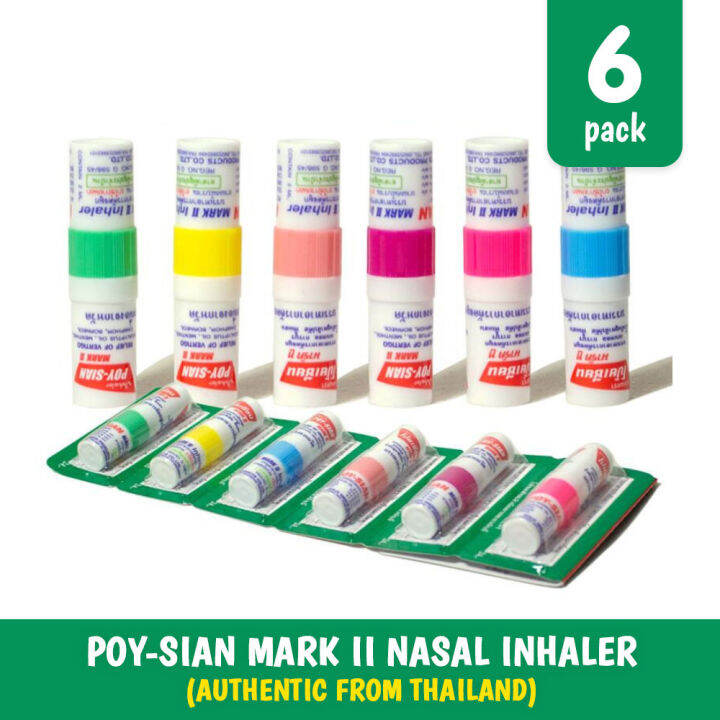Precious 6pcs Poisan Inhaler Thailand, Menthol Nasal Inhaler Poysian