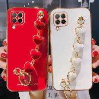 {Taoyitao} เคสสร้อยข้อมือรูปหัวใจชุบด้วยไฟฟ้าสำหรับ8i Huawei Nova 3 3i 5T 7i 4 8 P20 P30 P40 Lite P50 Pro ฝาครอบ V40 Coque สุดหรู