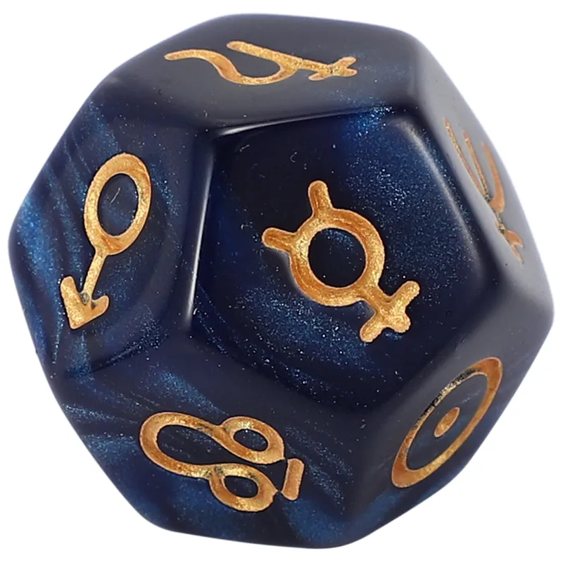 9Pcs Pearl 12-Sided Astrology Zodiac Signs Dice for ...