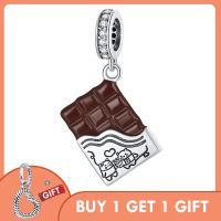 Bisaer 925 Sterling Silver Chocolate love Beads Charm With Clear CZ Fit Original Siver Bracelet Jewelry ECC1782