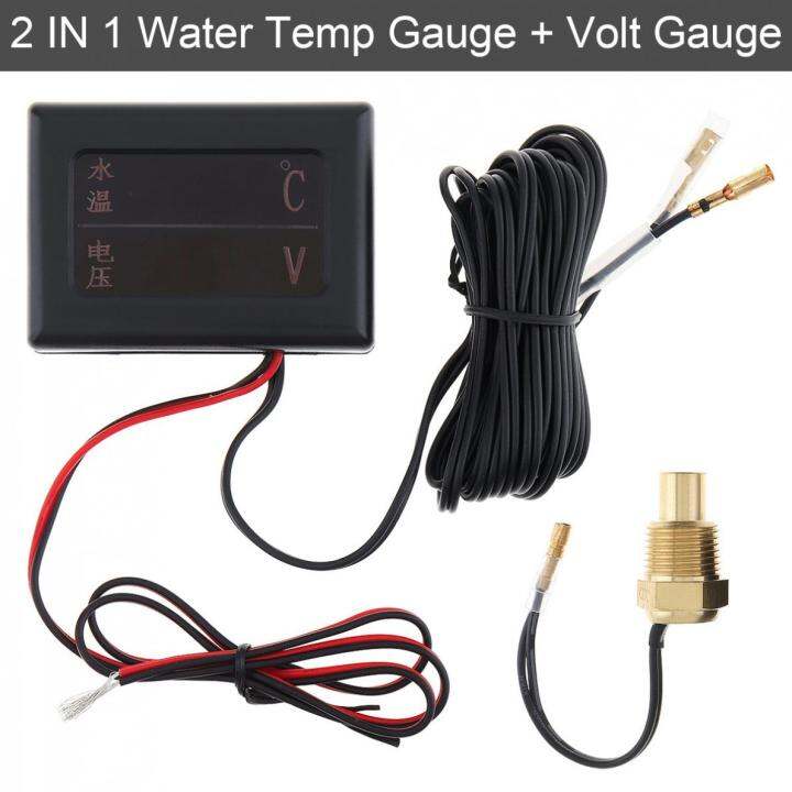 12v-24-v-universal-2-in-1-digital-anti-shake-water-temperature-gauge-volt-gauge-meter-with-sensor-for-car-truck