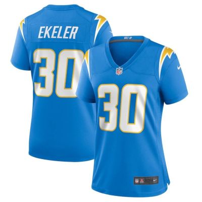 เสื้อกีฬารักบี้ ทีม NFL Los Angeles Lightning Chargers เสื้อกีฬาแขนสั้น ลายทีมออสติน Ekeler Jersey 30 สําหรับผู้หญิง