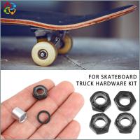 SDG 16pcs คุณภาพสูง ชุด กลางแจ้ง ทองดำ Spacers Axle Nuts อะไหล่สเก็ตบอร์ด Longboard วงแหวนความเร็ว ฮาร์ดแวร์รถบรรทุกสเก็ตบอร์ด