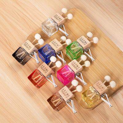 【DT】  hotCar Hanging Perfume Pendant Fragrance Bottle Car Air Outlet Clip Glass Bottle Air Freshener Empty Glass Perfume Diffuser Bottle