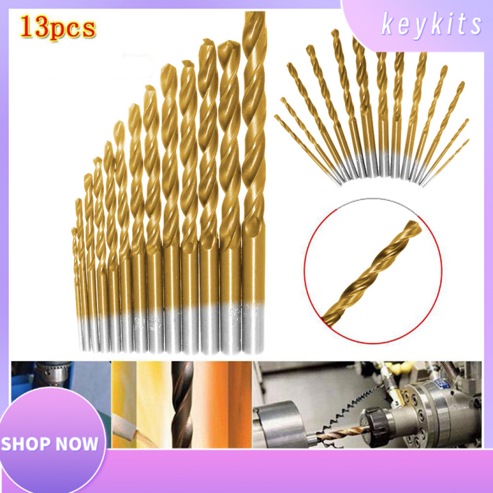 Left Handed Drill Bit Set M2 HSS with Titanium Nitride Coating (1/16