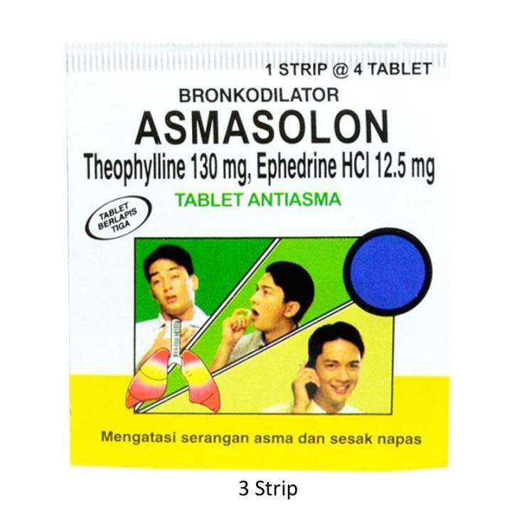 Asmasolon Tablet Obat Asma [3 Strip/ 4 Tablet] tablet Obat sesek sesak