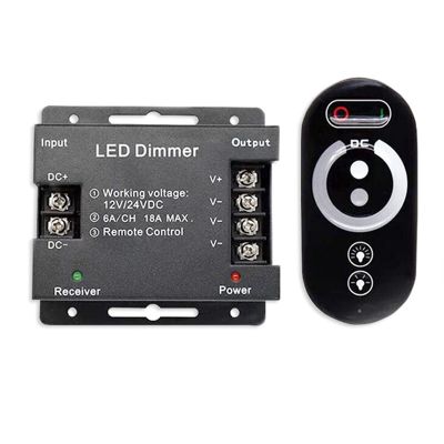 18A LED Monochrome Controller Dimmer 12V 24V with RF Wireless Touch Remote Control for Single Color Light Bar