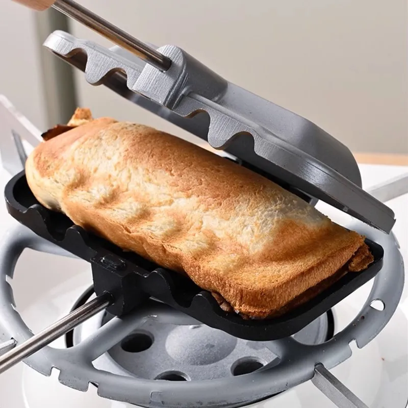 Breakfast Sandwich Maker - Hot Dog Toaster - Egg Panini Press Pan -  Nonstick Sandwich Skillet with Removable Handle