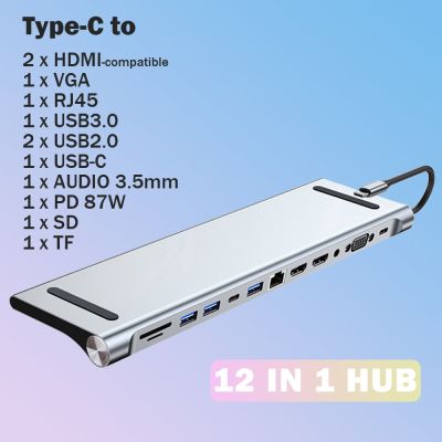 USB C ฮับ Type C กับ HDMI-เข้ากันได้แท่นวางมือถือฮับ USB 3.0 USB C แยกอะแดปเตอร์สำหรับ Macbook โปรแอร์แล็ปท็อป PC อุปกรณ์เสริม