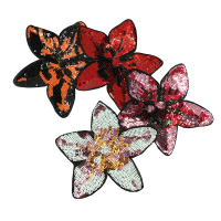 10pc Flower Sequin Patch Beaded Applique Appliques Embroidered Iron On Patches For Clothing Parches Bordados Ropa AC1044B