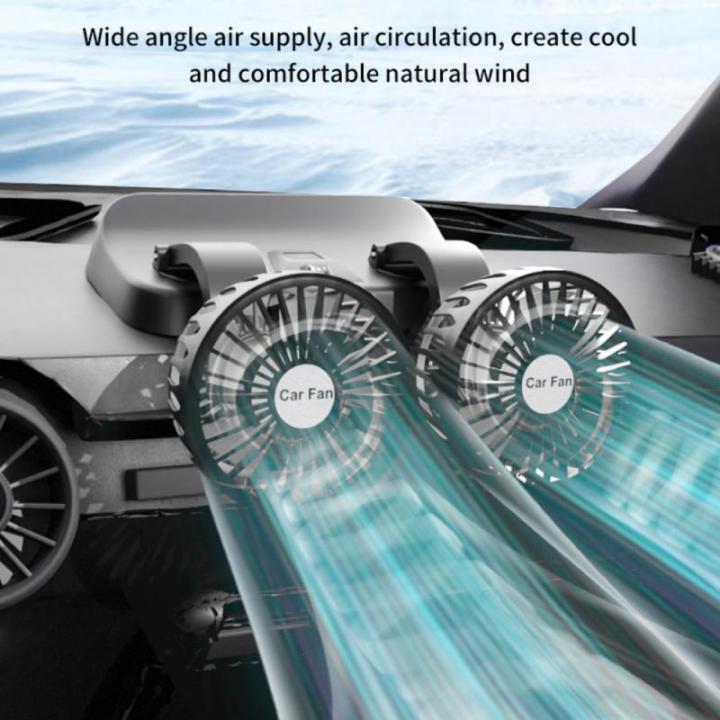 survival-kits-5-12-24v-car-fan-cooling-360-degree-rotatable-head-summer-powerful-dual-head-fan-2-speed-adjustable-airflow-fan-car-accessories-survival-kits