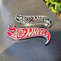 ป้ายโลโก้เหล็ก HOTWHEELS โลโก้ฮอตวิว ขนาด กว้าง7.5cm.Xหนา 3mm. ป้ายตกแต่ง