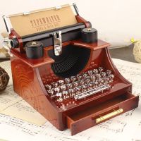 Creative Retro Typewriter Music Box Desktop Home Office Decor Kids Toy Gift