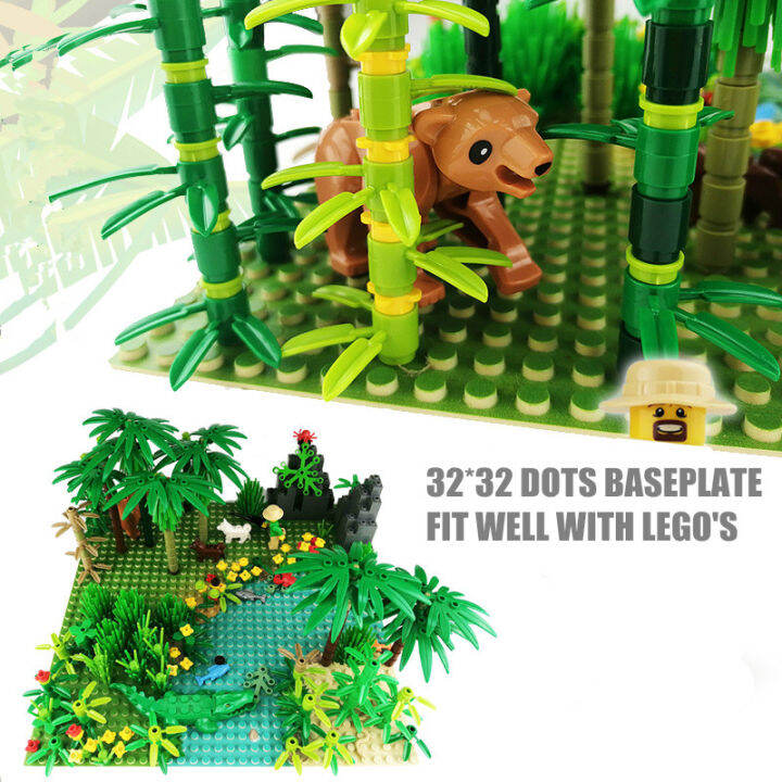 rain-forest-plants-base-plate-city-building-blocks-for-children-xmas-birthday-gifts-compatible-bricks-with-baseplate