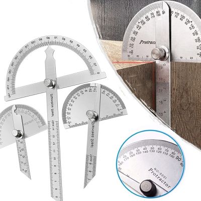 【cw】 150mm Stainless Steel 180 Protractor Angle Meter Measuring Ruler Rotary Mechanic Tool