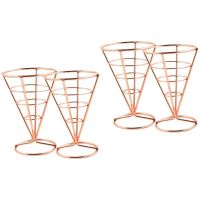 4 Pcs Kitchen Party Holder Wire for Stand Chicken Display Metal Cone Fried Fries Racks