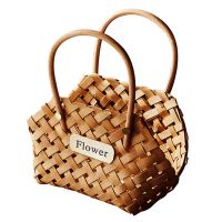 Basket Wicker or Bamboo Baskets for Flowers Bamboo Basket Wicker Baskets Decorative Flower Girl Basket for Organizing