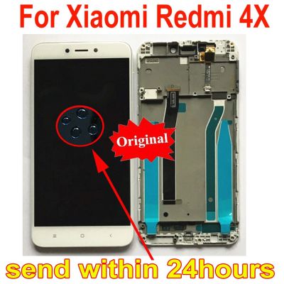 ชุดประกอบหน้าจอดิจิตอลหน้าจอสัมผัสจอแสดงผล Lcd ของเซนเซอร์แก้วทำงานได้ดีที่สุดพร้อม Mae136ชิ้นส่วน4x เฟรมสำหรับ Xiaomi Redmi
