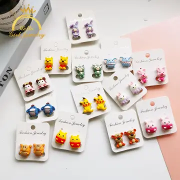 Cute Cartoon Radish Insidious Face Bow Earrings Drop Stud Pierced Hook :  Amazon.in: Jewellery