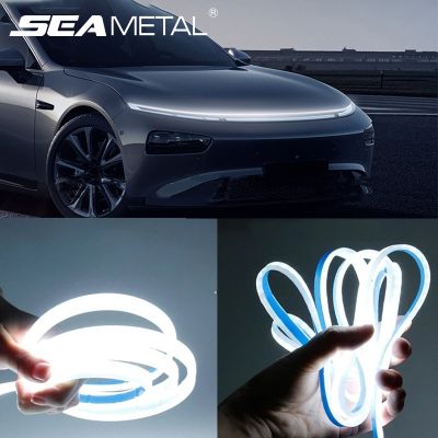 ☌ SEAMETAL Car Hood Daytime Running Light Universal Start-Scan LED Dynamic DRL 12V Auto Flexible Decorative Light Strip Waterproof