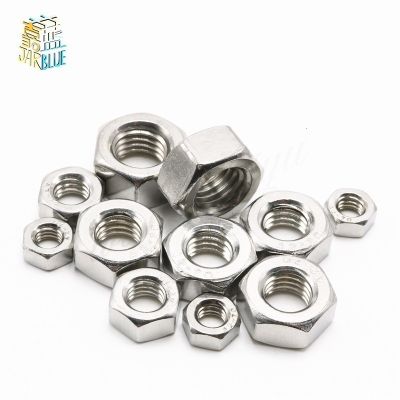 1/50/100 Pcs A2 304 Stainless Steel Hex Hexagon Nut untuk M1 M1.2 M1.4 M1.6 M2 M2.5 m3 M4 M5 M6 M8 M10 M12 M16 M20 M24 Baut Sekrup