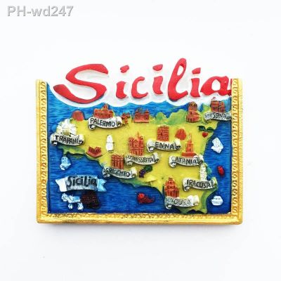 QIQIPP Sicily Italy travel souvenir decoration crafts handmade painted magnetic refrigerator magnets
