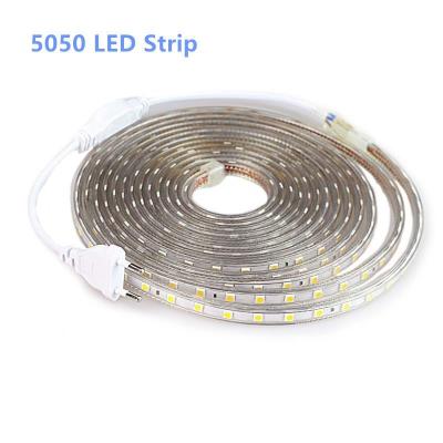 SMD 5050 AC 220V LED Strip Outdoor Waterproof 220V 5050 220 V LED Strip 220V SMD 5050 LED Strip Light 1M 2M 5M 10M 20M 25M 220V LED Strip Lighting