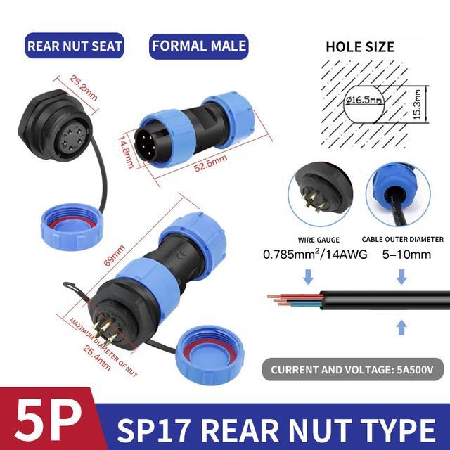 sp17-sl17-waterproof-aviation-plug-connector-with-male-and-female-butt-joint-rear-nut-configuration-ip68-rated2-10-pin-options