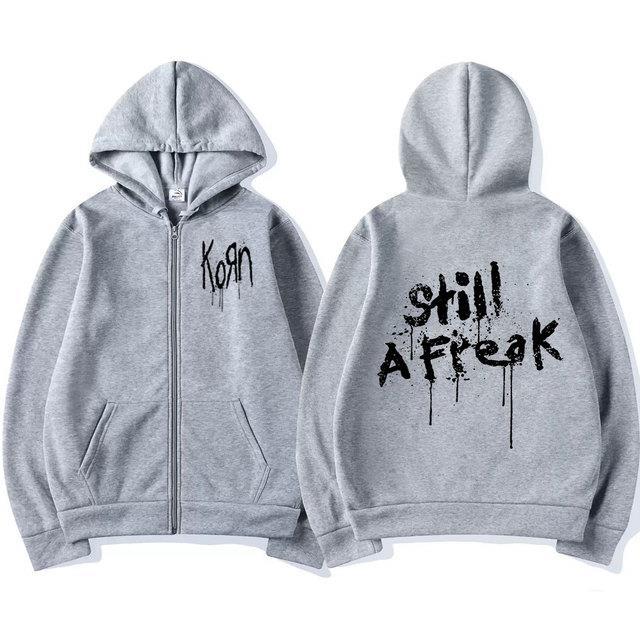 korn-มิวสิคคอนเสิร์ตวงร็อคเวิลด์ทัวร์เสื้อฮู้ดมีซิปผู้ชายวินเทจโลหะกอธิคโอเวอร์ไซส์ซิปขึ้นเสื้อกันหนาวพังค์ฮิปฮอปมีฮู้ด