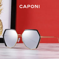 CAPONI Mirrored Sunglasses Women Protect Eyes Black Shades Fashion Design New Girlss Eye Glasses UV Ray Cut Sun Glasses CP58119