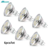 หลอดไฟไฟ LED MR16 6W สีขาวเย็นอบอุ่น2800K อะไหล่ GU5.3หลอดฮาโลเจน40W Ac/dc 12V 480Lm ลำแสง120องศาจุด6แพ็ค