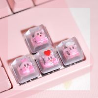 （Miss qis keycap）ชิ้น/เซ็ตคีย์บอร์ดบุคลิกภาพน่ารักสีชมพูน่ารัก4อันสำหรับคีย์บอร์ดแบบกลไกหมวกโปร่งแสงของขวัญเด็กผู้หญิงตัวครอบปุ่มคีย์บอร์ดการ์ตูน