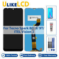 6.6 ต้นฉบับสำหรับ Tecno Spark 8C KG5k KG5n KG5j/Spark 9 KG5p/ 9T ชิ้นส่วนจอสัมผัสแอลซีดีของเครื่องแปลงดิจิทัล KH6สำหรับอะไหล่ LCD ITEL Vision 3