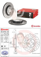 D09 B754 21 จานเบรค ล้อ F (ยี่ห้อ BREMBO) รุ่น HC UV PVT MINI R55 R56 ปี2006-&amp;gt;, R58 R59 ปี2010