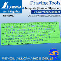 Shinwa แผ่นเขียนแบบตัวเลข/ตัวอักษร - Template [Number/Alphabet] No.66013