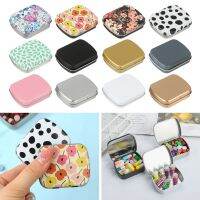 【CW】❂  Metal Hinged Tin with Lid Rectangular Small Storage Pill Cases forHome Organizer