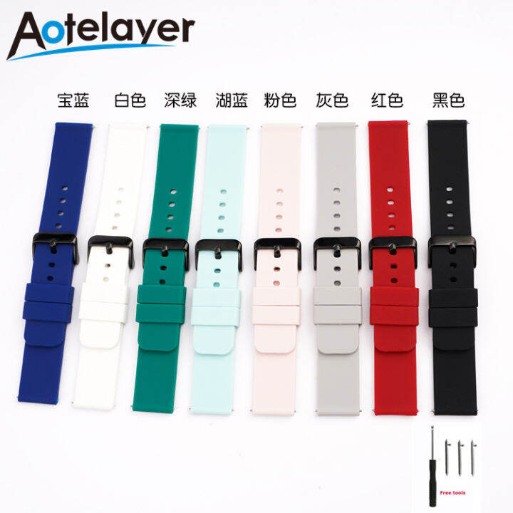 aotelayer-18-20-22-24มิลลิเมตรกีฬาสายรัดซิลิโคนสากลที่มีสีสันด่วนที่วางจำหน่ายกันน้ำผู้ชายผู้หญิงเปลี่ยนสายนาฬิกาข้อมือ