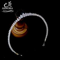 【hot】┋✒✶  Fashion Bride Lengthened Wedding Headdress Droplet CZ Design Tiaras