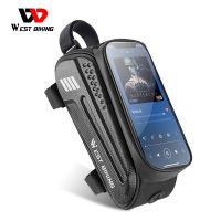 【Ready Stock】❀♝✼ D44 WEST BIKING Bike Bag Front Tube Bag Touch Screen Frame Bag Waterproof Phone Case For 7.0 Inch Phone Cycling Bag Mountain Bike accessories