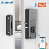 New Tuya APP Remote Control Automatic IC Card Motor Lock Invisible Keyless No Drill Hole Installation Smart Lock For Wooden Door