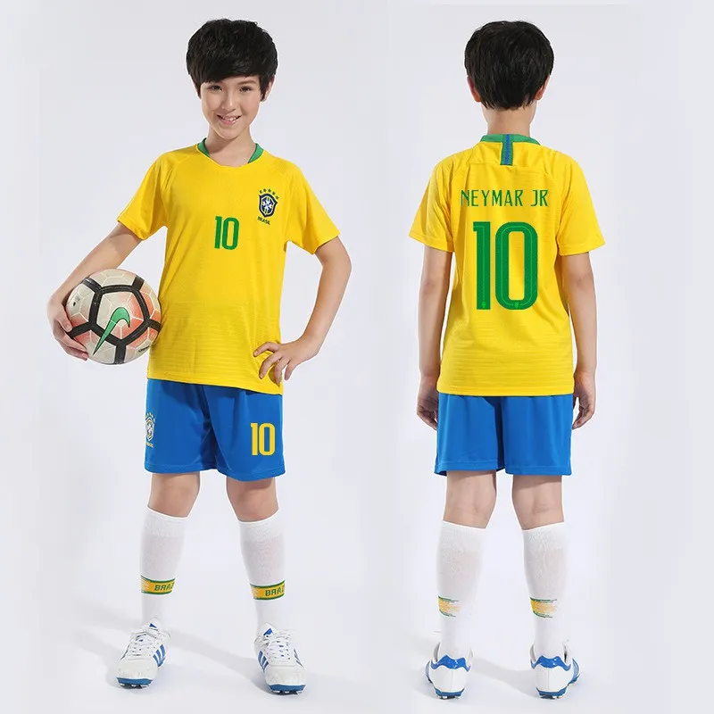 World Cup zil Home Jersey No.10 Neymar Jersey for Kids Football