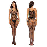 Fishnet Bodysuits Catsuit ผู้หญิงโปร่งใสเปิด Crotch Sex เสื้อผ้าดูผ่านถุงน่องตาข่ายตาข่าย Hot Lingerie