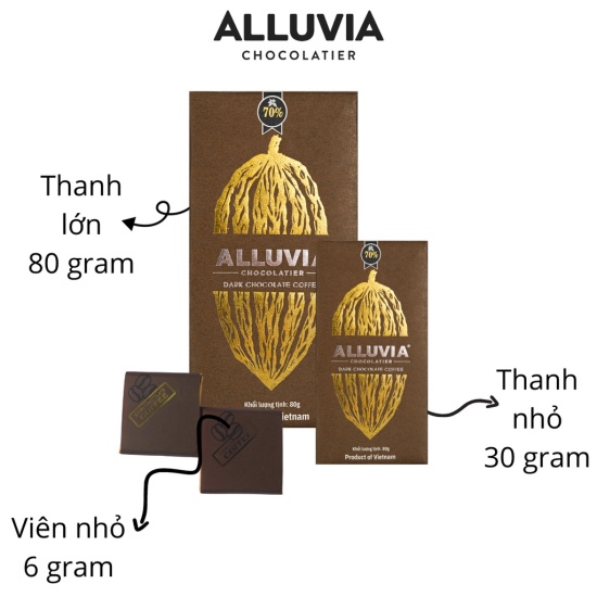 Socola đen nguyên chất vị cà phê đắng vừa ít ngọt alluvia chocolate - ảnh sản phẩm 9